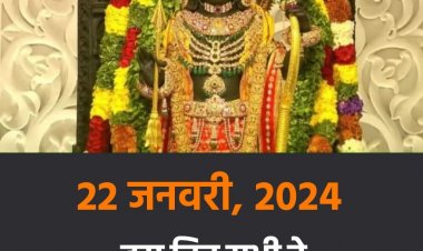 आज 22 जनवरी 2024 को अयोध्या के भव्य मंदिर में राम लला की प्राण प्रतिष्ठा हुई ।