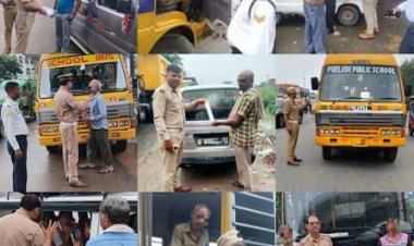 प्रयागराज में स्कूली वाहनों पर प्रशासन का शिकंजा, हादसे के बाद बिना महिला परिचालक चलने वाली गाड़ियों पर कार्रवाई तेज