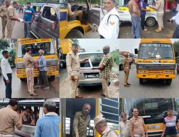 प्रयागराज में स्कूली वाहनों पर प्रशासन का शिकंजा, हादसे के बाद बिना महिला परिचालक चलने वाली गाड़ियों पर कार्रवाई तेज